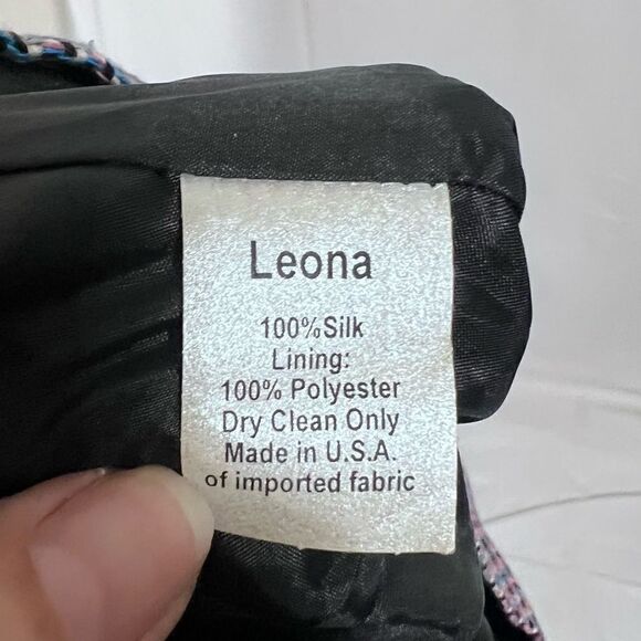 Vintage Lauren Leonard thin strap button down textured dress. Size 6 - Picture 5 of 5